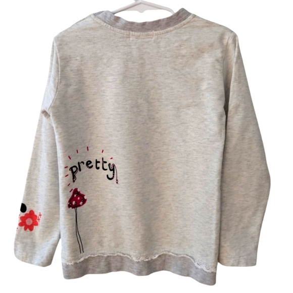 Kids Tales Graphic Long Sleeve Shirt Gray And Pink Cotton Size 6-7 - Picture 3 of 4